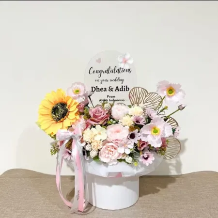 Bloom Box Akrilik Ucapan Wedding Sarolangun